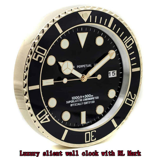 Swiss Dive Watch Inspired Luxury Wall Clock - Gold & Black