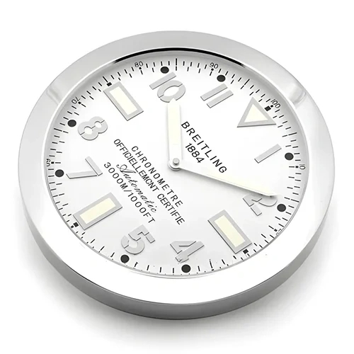 Breitling Wall Clock – Silver & White Dial Edition | Xclocks - Image 3