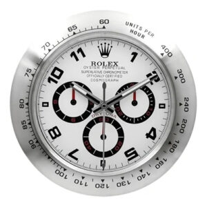 Daytona Wall Clock 34cm – Silver Luxury Silent Wall Clock